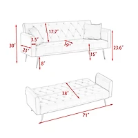 Streamdale 71" Convertible Double Folding Living Room Sofa Bed