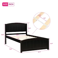 Streamdale Wood Platform Bed With Headboard, Footboard And Slat Support Twin