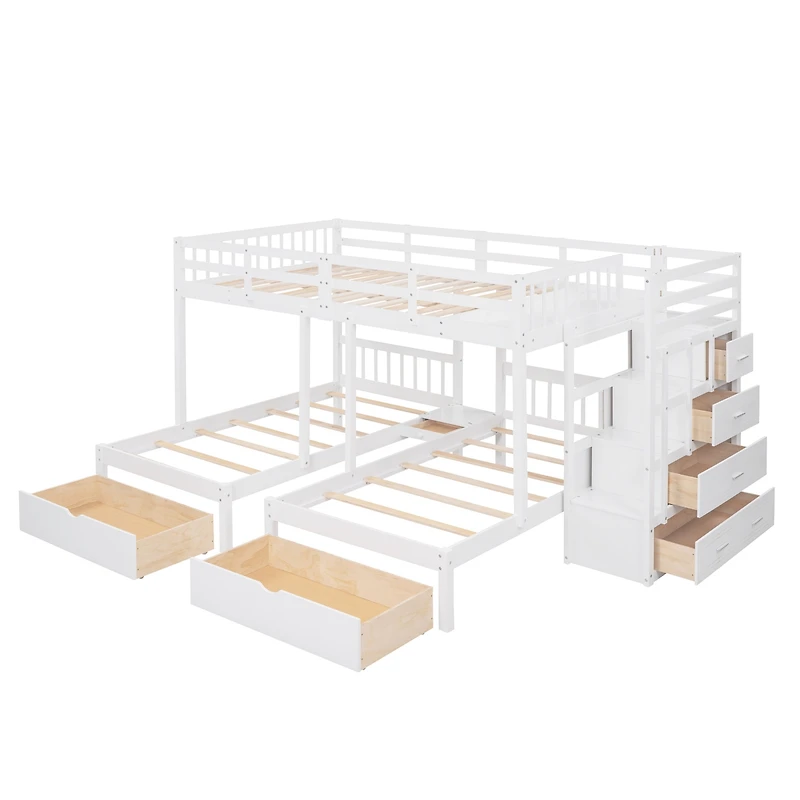 Streamdale Triple Bunk Bed with Drawers and Rails
