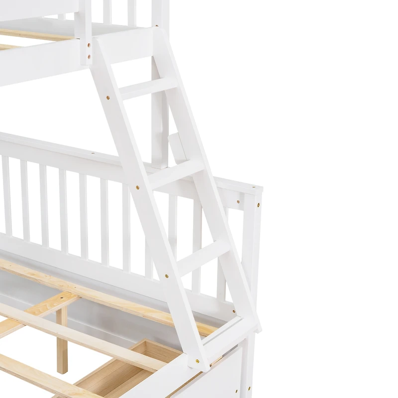 Streamdale Twin-Over-Full Bunk Bed With Ladders And Two Storage Drawers