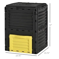 80 Gallon Outdoor Compost Bin with Enhanced Airflow and Easy Assembly