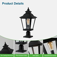 Streamdale Furniture Outdoor Glass Column HeadLights(2pack)