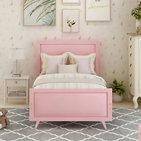 Streamdale Twin Platform Bed with Headboard and Wood Slats