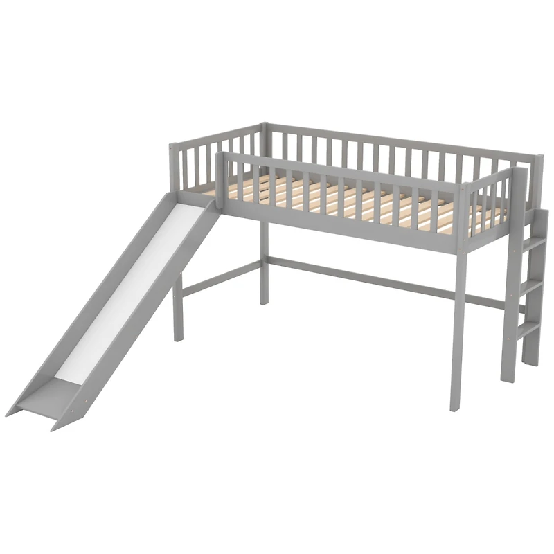 Streamdale Twin Low Loft Bed With Ladder And Slide