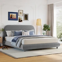 Teddy Fleece Platform Bed - Queen