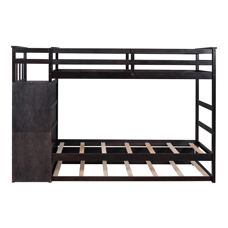 Streamdale Twin Over Bunk Bed With Trundle And Staircase, White