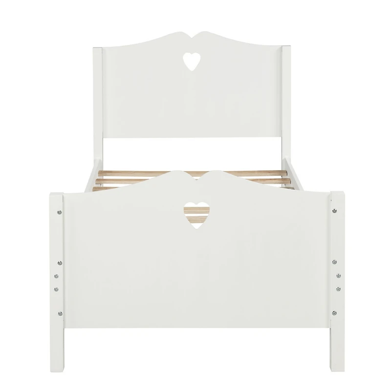Streamdale Twin Bed Frame with Wood Slats, Headboard, and Footboard