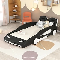 Streamdale Twin Race Car-Shaped Platform Bed With Wheels