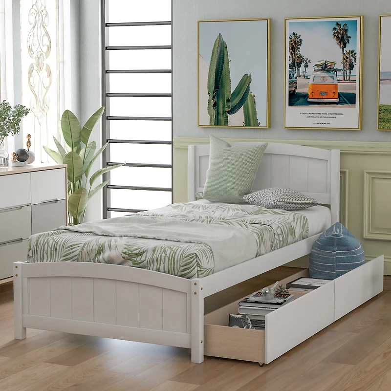 Streamdale Twin Platform Bed With Two Drawers