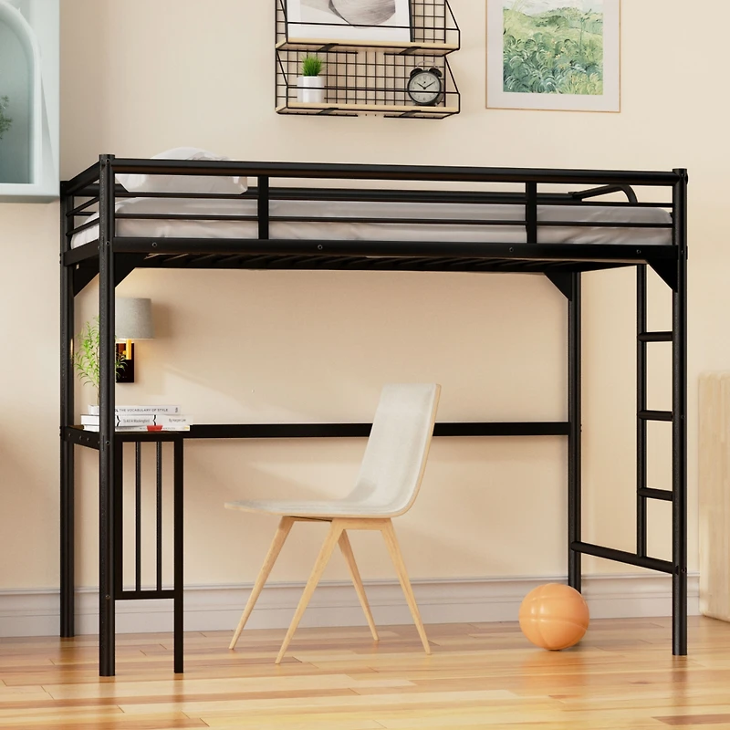 Streamdale Twin Loft Bed with Desk and Storage