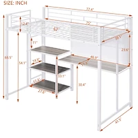 Streamdale Twin Loft Bed with Desk and Shelves