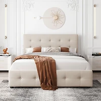 Streamdale Linen Platform Bed with Drawers