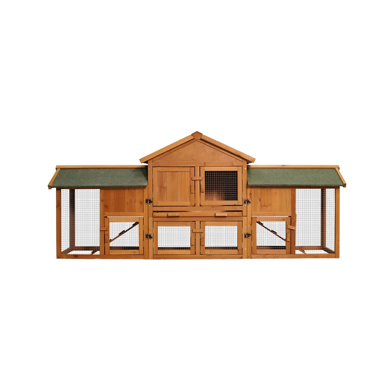 Extra Large Bunny Cage with 2 Runs and Waterproof Roof