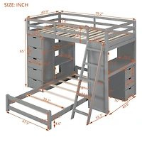 Streamdale Twin Over Twin Bunk Bed With Led Light And Usb Ports