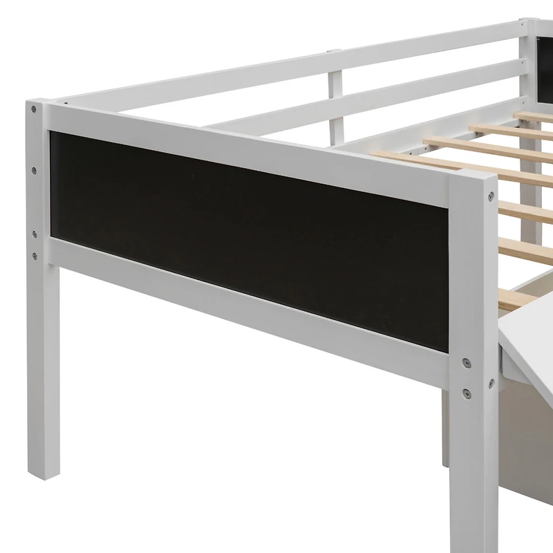 Streamdale Twin Loft Bed Wood With Two Storage Boxes