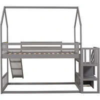 Streamdale Twin Convertible Bunk Bed with Slide and Staircase