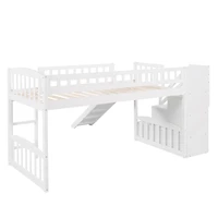 Streamdale Stairway Twin Loft Bed With Two Drawers And Slide