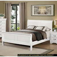 Streamdale Louis Philipe White Traditional Sleigh Bed