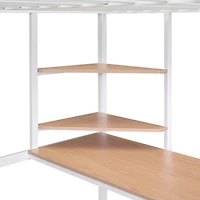 Streamdale Full Metal Loft Bed With Desk And Shelves