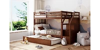 Streamdale Twin-Over-Twin Bunk Bed With Twin Trundle And 3 Storage Stairs