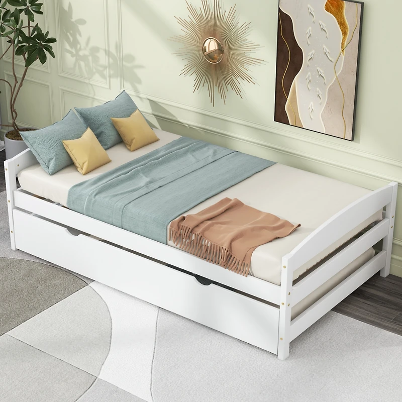 Streamdale Twin Size Platform Bed With Twin Size Trundle