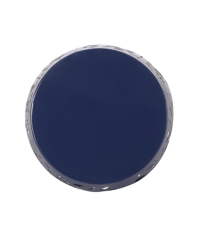 Modern Palm Leaf Side Table with Durable Iron Frame