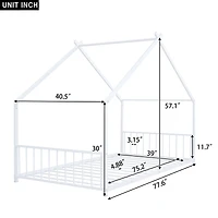 Streamdale Twin Size Metal House Bed, Black