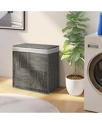 Slickblue 29 Gallons Laundry Hamper with Convenient Handles and Removable Liner Bag-Grey