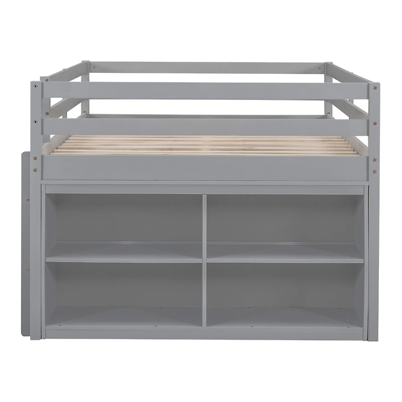 Streamdale White Loft Bed with Desk and Drawers