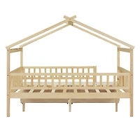 Streamdale Full Size Wooden House Bed With Two Drawers