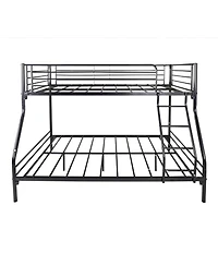 Simplie Fun Heavy Duty Twin-Over-Full Metal Bunk Bed, Easy Assembly With Enhanced Upper-Level Guardrail