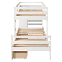 Simplie Fun Twin Over Twin Loft Bunk Bed With Drawers And Ladder
