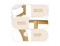 Slickblue Marble Coffee Table with Open Storage Shelf-White