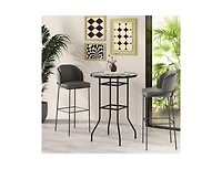 Slickblue 38 Inch Patio Bar Table with Tempered Glass Tabletop