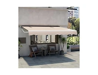 Slickblue 12 x 10 Feet Retractable Patio Awning Aluminum Sunshade Shelter-Beige
