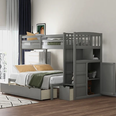 Streamdale Twin Over Full Bunk Bed with Storage