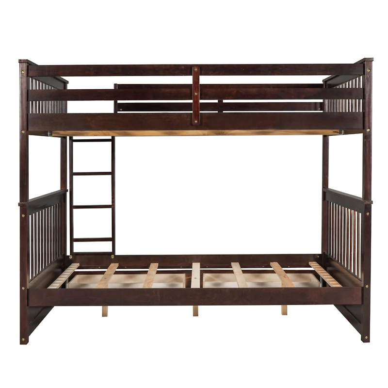 Streamdale Espresso Bunk Bed with Drawers and Ladders