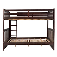 Streamdale Espresso Bunk Bed with Drawers and Ladders