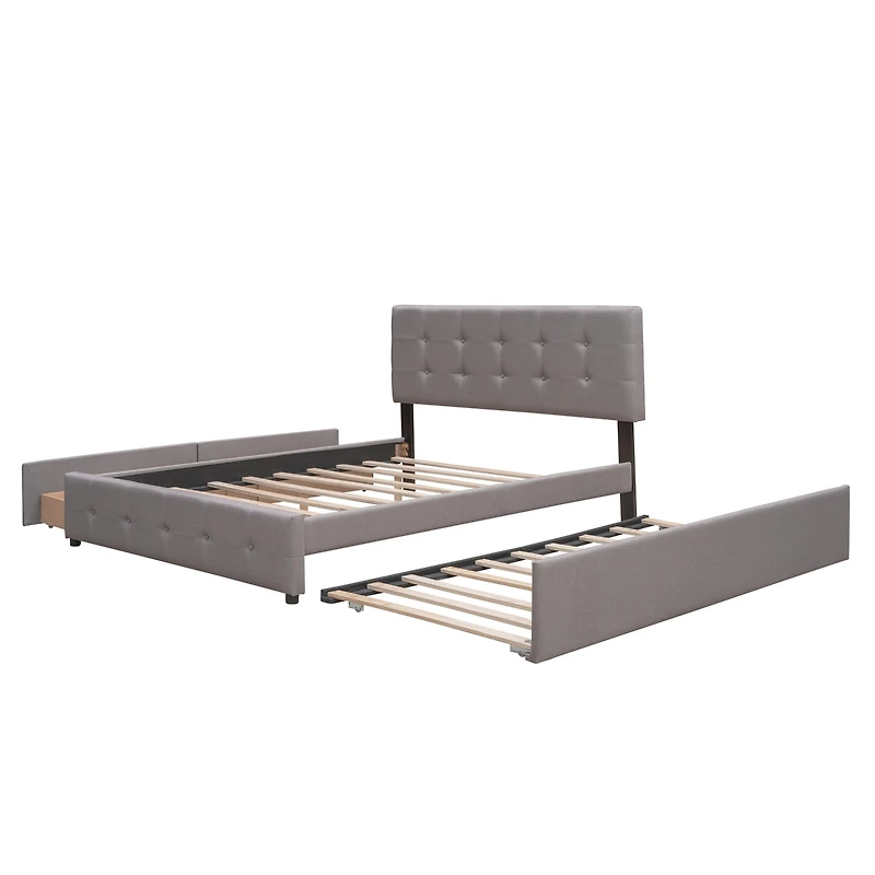 Streamdale Queen Upholstered Bed with 2 Drawers and Twin Xl Trundle