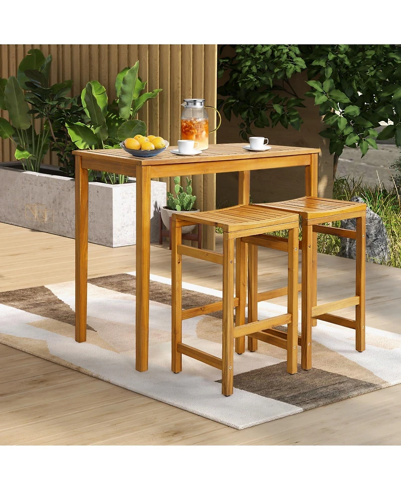 Slickblue Rectangular Indoor and Outdoor Bar Height Table for Garden