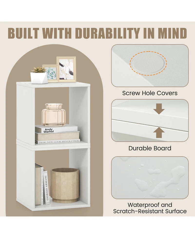 Slickblue Cube Storage Organizer Set of 2-White