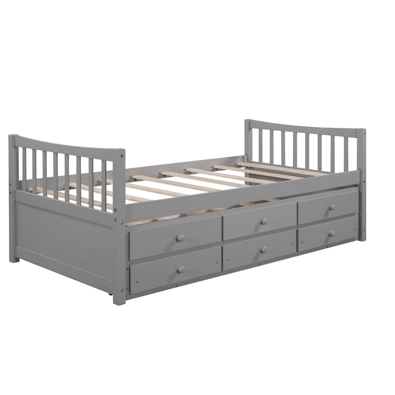 Simplie Fun Daybed With Trundle And Drawers, Twin