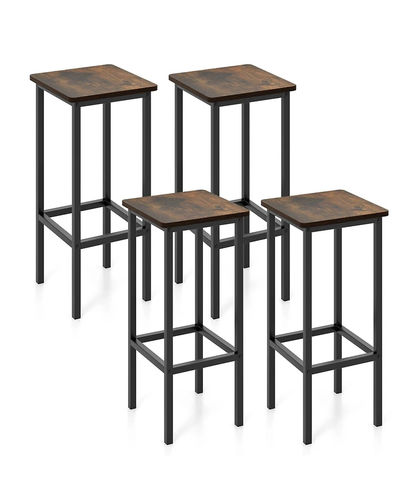 Slickblue Set of 4 Bar Stool 26" Chair with Metal Legs and Footrest