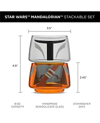 JoyJolt Star Wars Stackable Character Collection Mandalorian Stackable Glasses - 8 oz