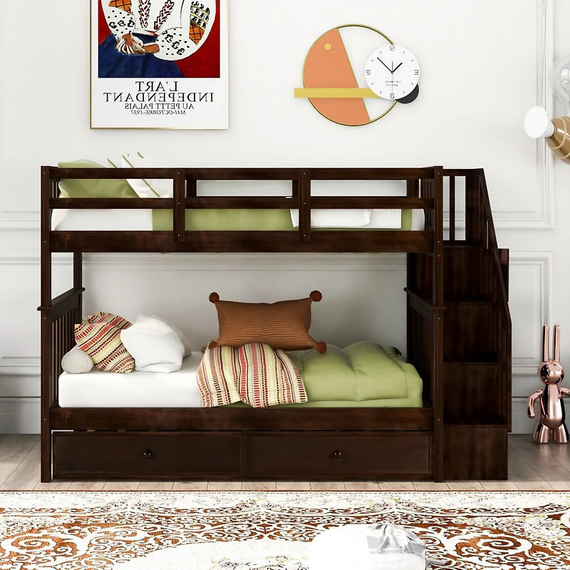 Streamdale Stairway Bunk Bed with Twin Trundle