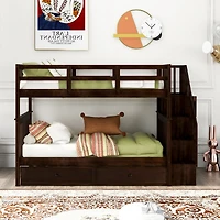 Streamdale Stairway Bunk Bed with Twin Trundle