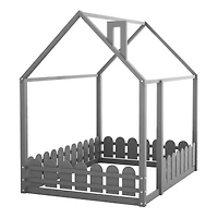 Streamdale Full Wood House Bed with Fence
