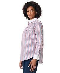 Jones New York Women's Cotton Oversized Striped Shirt
