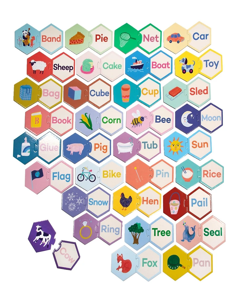 Eeboo Hexagon Puzzle Pairs - Simple Words