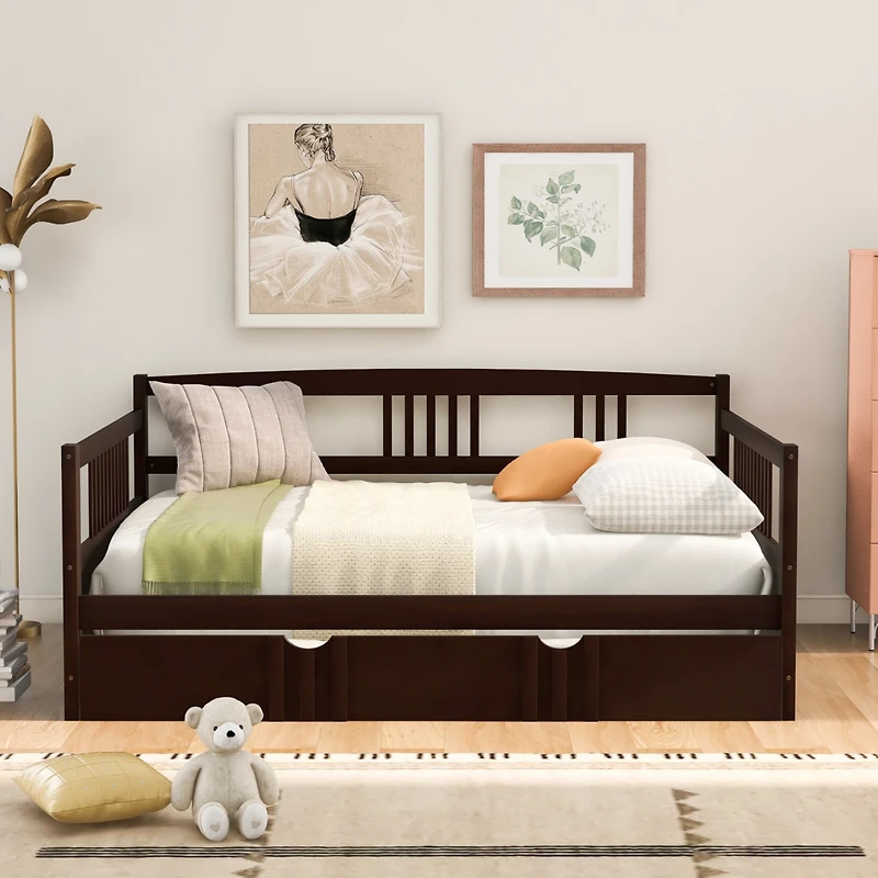 Streamdale Full Daybed Wood Bed With Twin Trundle